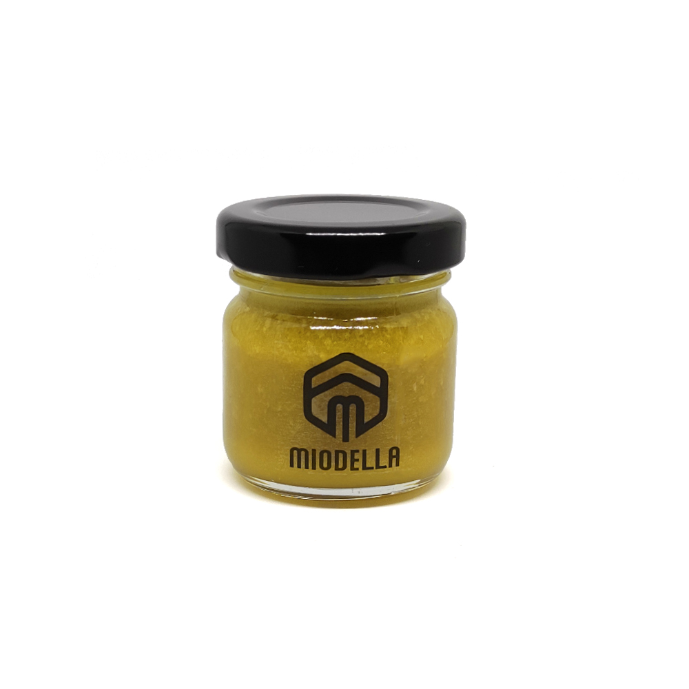 Miodella z Pyłkiem Kwiatowym 44g — kremowy miód z liofilizowanym pyłkiem